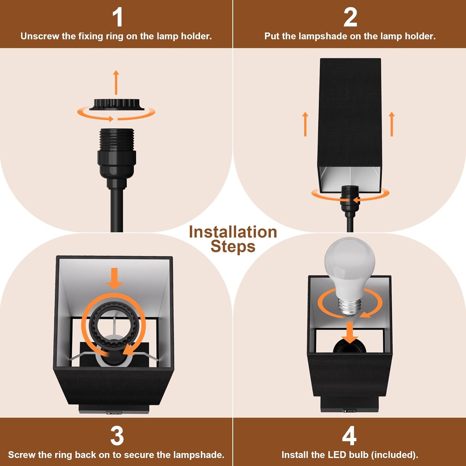 Table Lamp for Bedroom, 3 Way Dimmable Touch Bedside Lamp, Small Lamp with 2 USB & Outlet, Black Nightstand Lamps for End Table, Living Room, Desk, Bulb Included