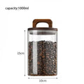 SealNest™ Glass Storage Jar with Wooden Lid – Airtight Kitchen Canister for Coffee, Tea, Spices & More