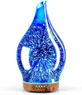 Essential Oil Diffuser 3D Glass Aromatherapy Ultrasonic Humidifier, Air Refresh Auto Shut-Off, Timer Setting, BPA Free for Home Hotel Yoga Leisure SPA Gift 100Ml Last 4H