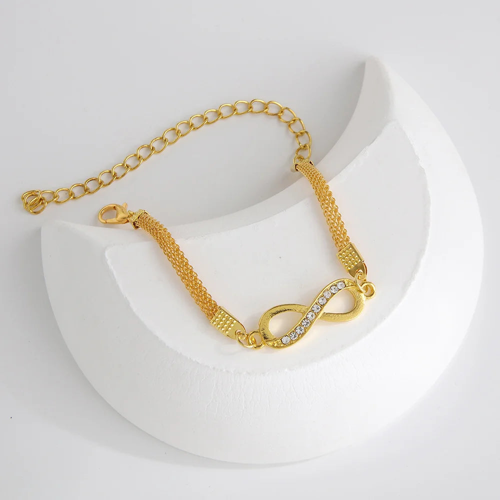 Chic Vintage Gold Jewelry Set: Stunning Pendant Necklace, Twisted C-Hoop Earrings, Elegant Rings & Bracelet for Everyday Glam!