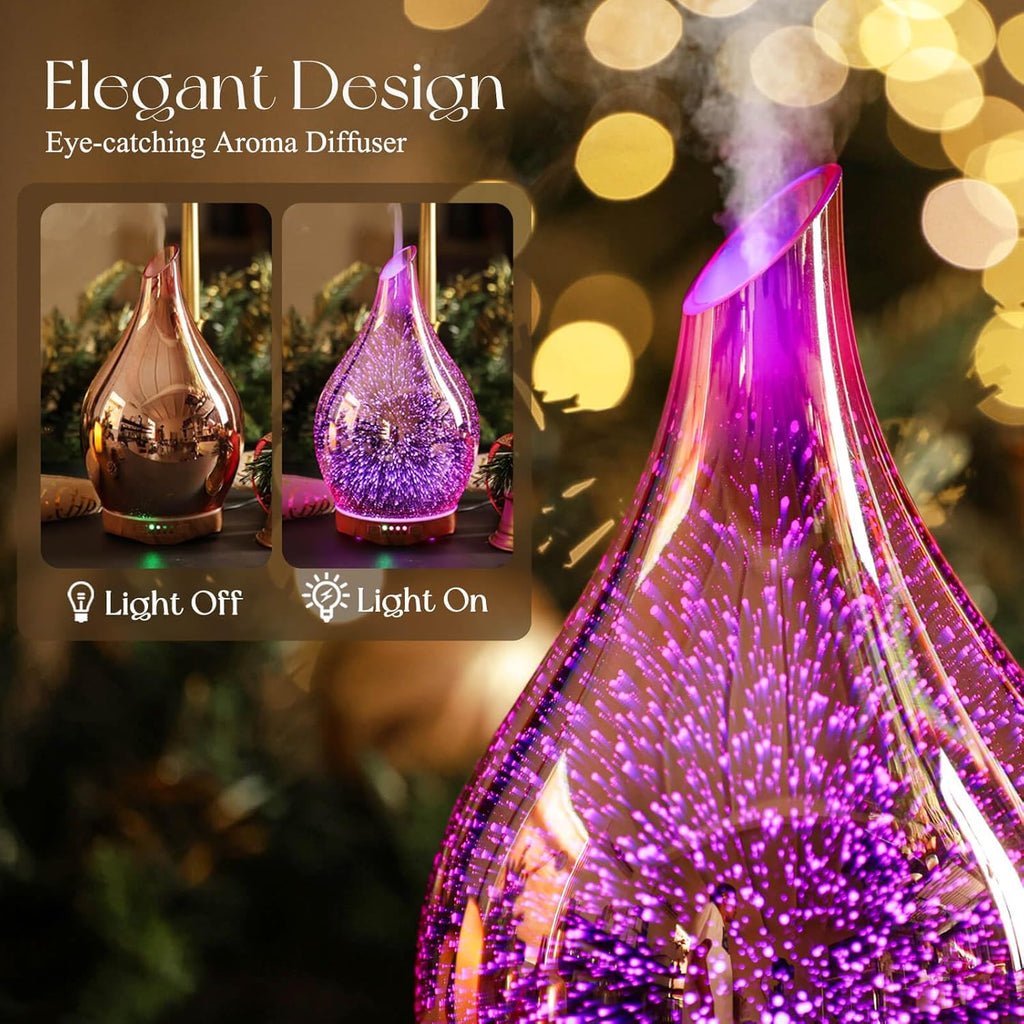 280ML Essential Oil Diffuser, Aroma Ultrasonic Humidifier with Remote Control, BPA Free, Auto Shut-Off, Timer Setting